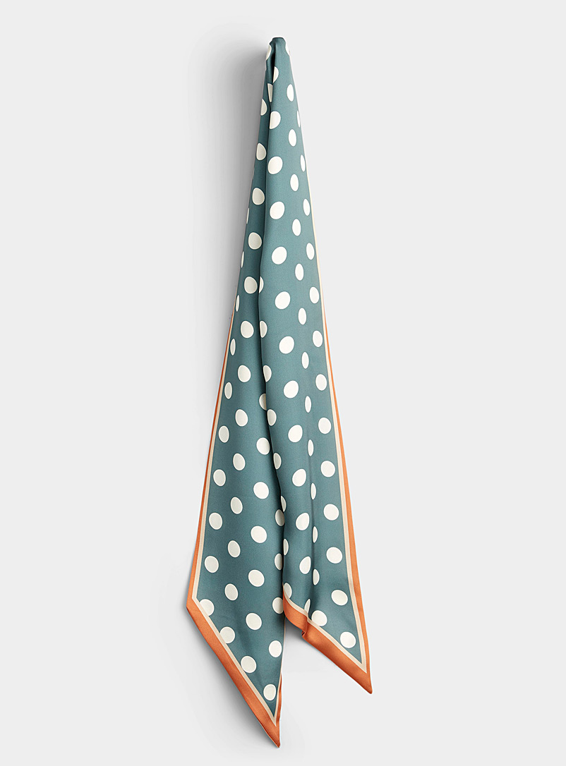 Simons Patterned Blue Mini dot narrow scarf for women