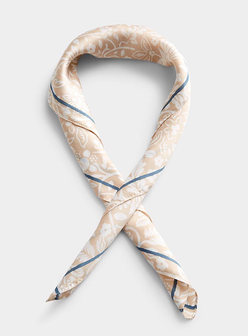 Simons Light Brown Lightweight ornamental garden scarf for women