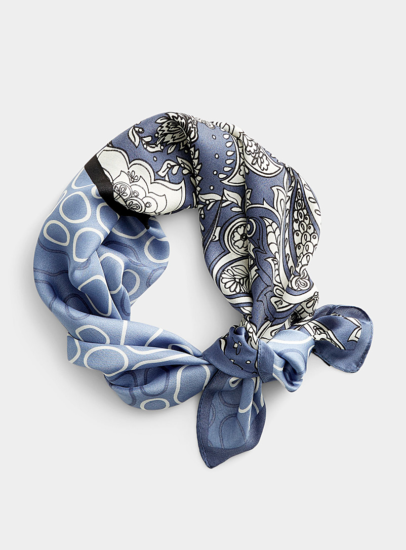 Simons: Le foulard divisé paisley floral Bleu à motifs pour femme