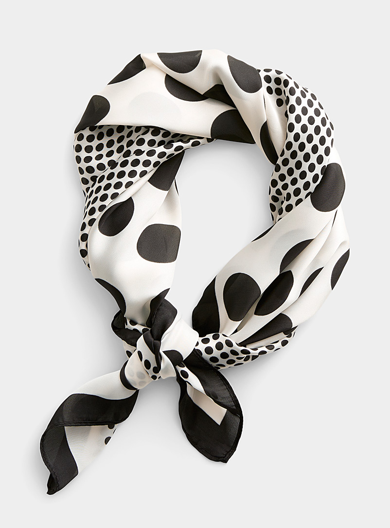 Simons Black Multi-dot scarf for women