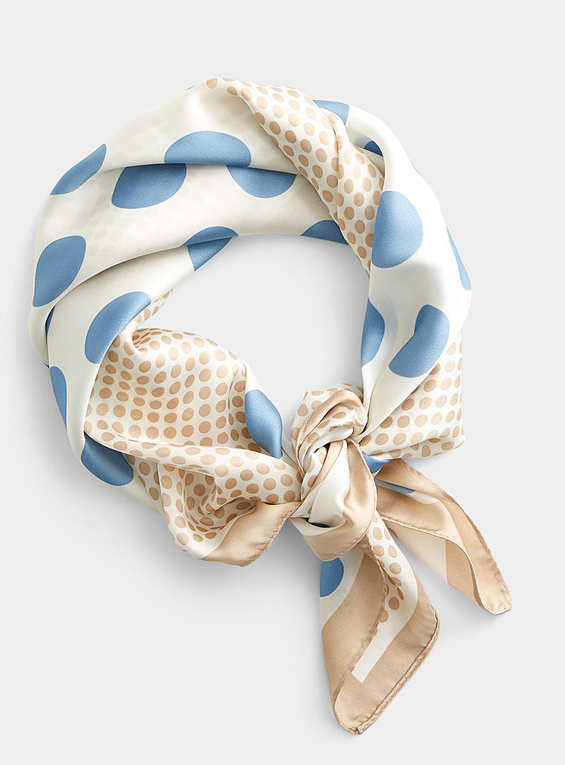 Simons Baby Blue Multi-dot scarf for women