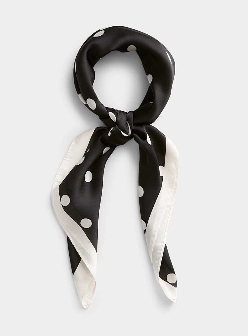Simons Black Scattered dot scarf for women