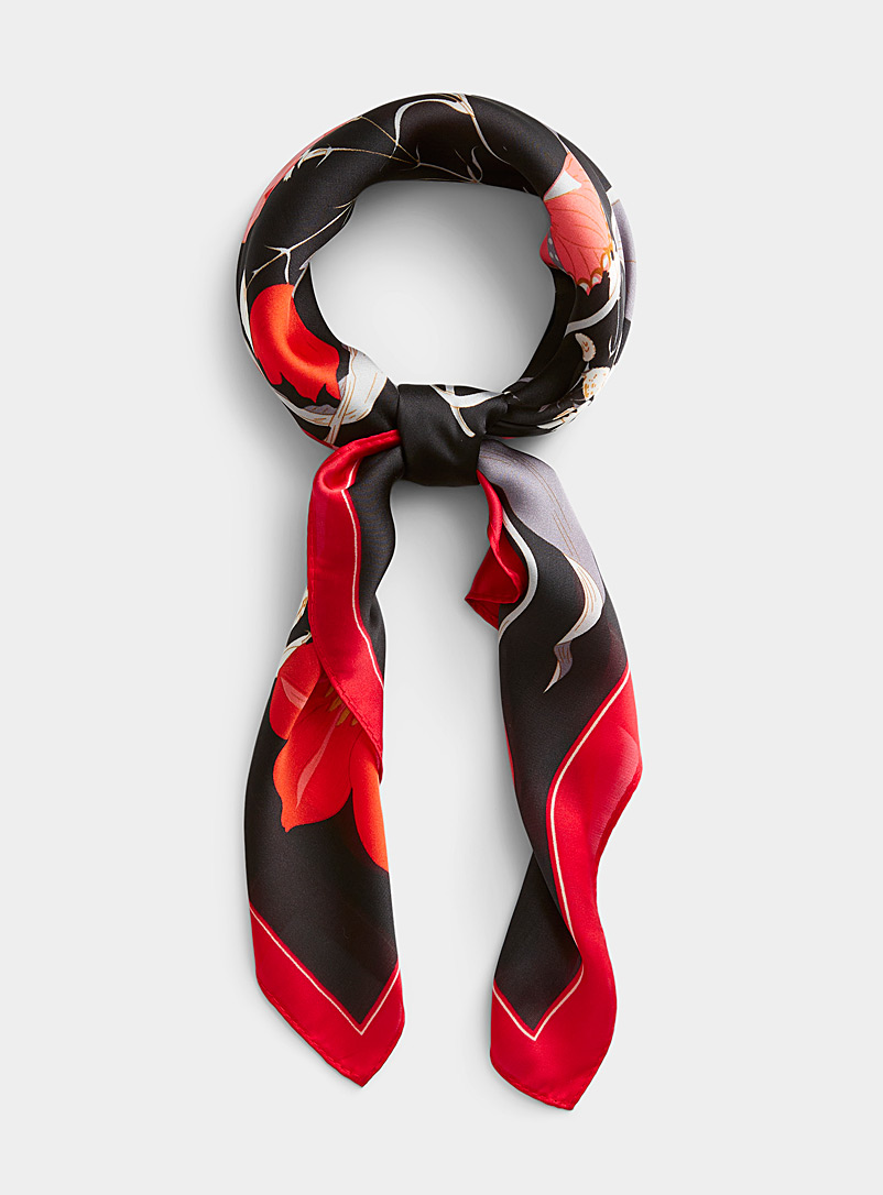 Simons Patterned Black Glorious garden scarf for women