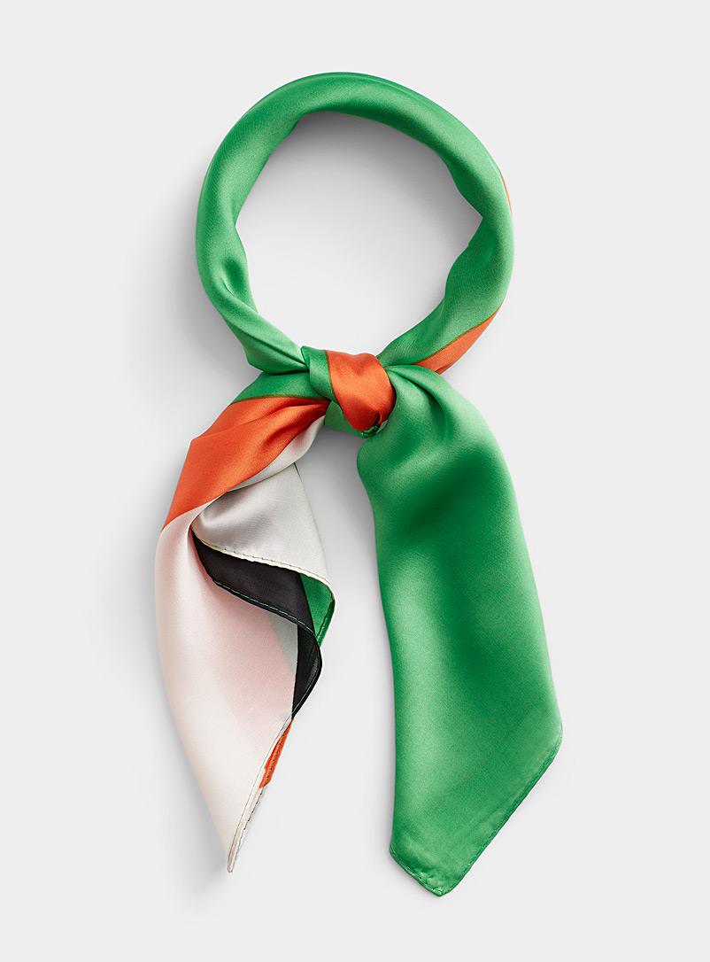 Simons: Le foulard blocs couleurs fluides Vert à motifs pour femme