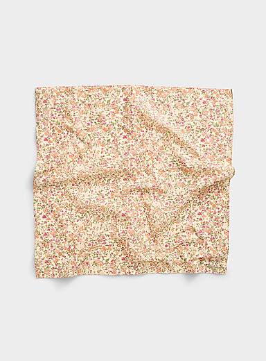 Drawn mini-flower 100% cotton scarf