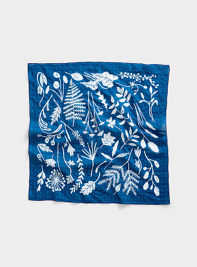 Le foulard croquis botanique tartan pur coton