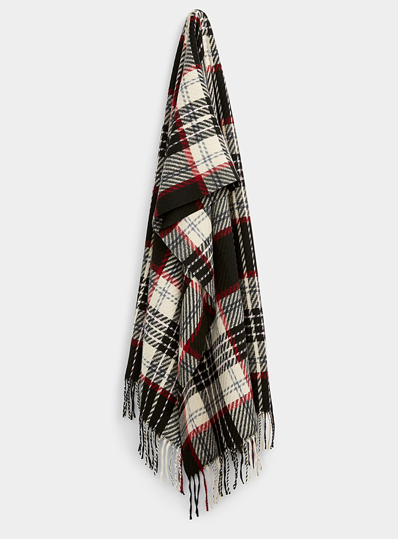 Simons Black Shaded check scarf for women