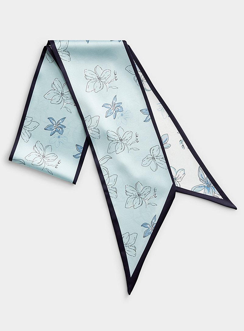 Simons Blue Blue flower narrow scarf for women