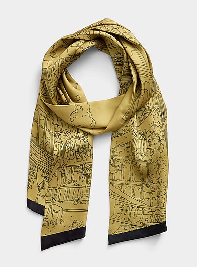 Golden city narrow lightweight scarf
