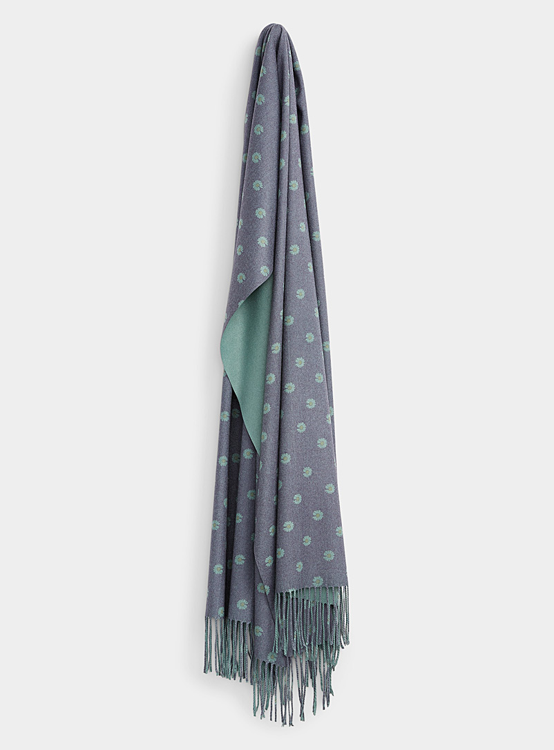 Simons Patterned Green Mini daisy scarf for women