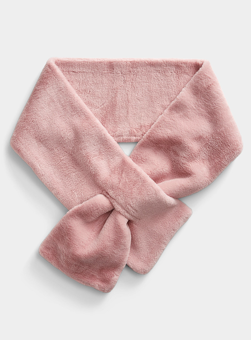 Simons Pink Faux-fur scarf for women