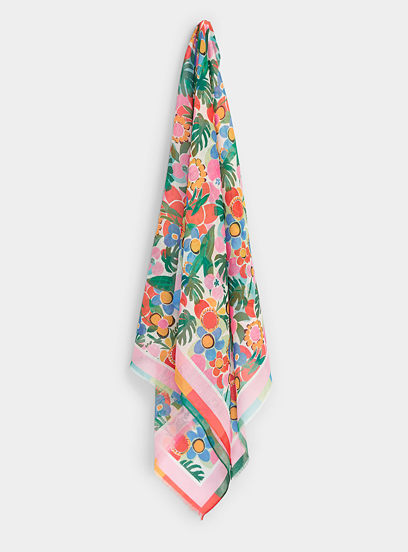 Simons Assorted Wildflower field lightweight scarf for women