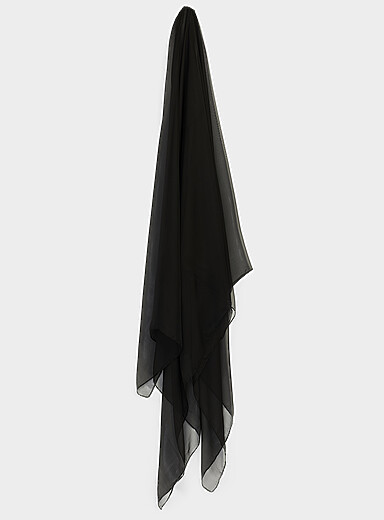 Solid sheer chiffon scarf