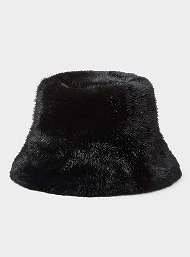 Faux-fur bucket hat