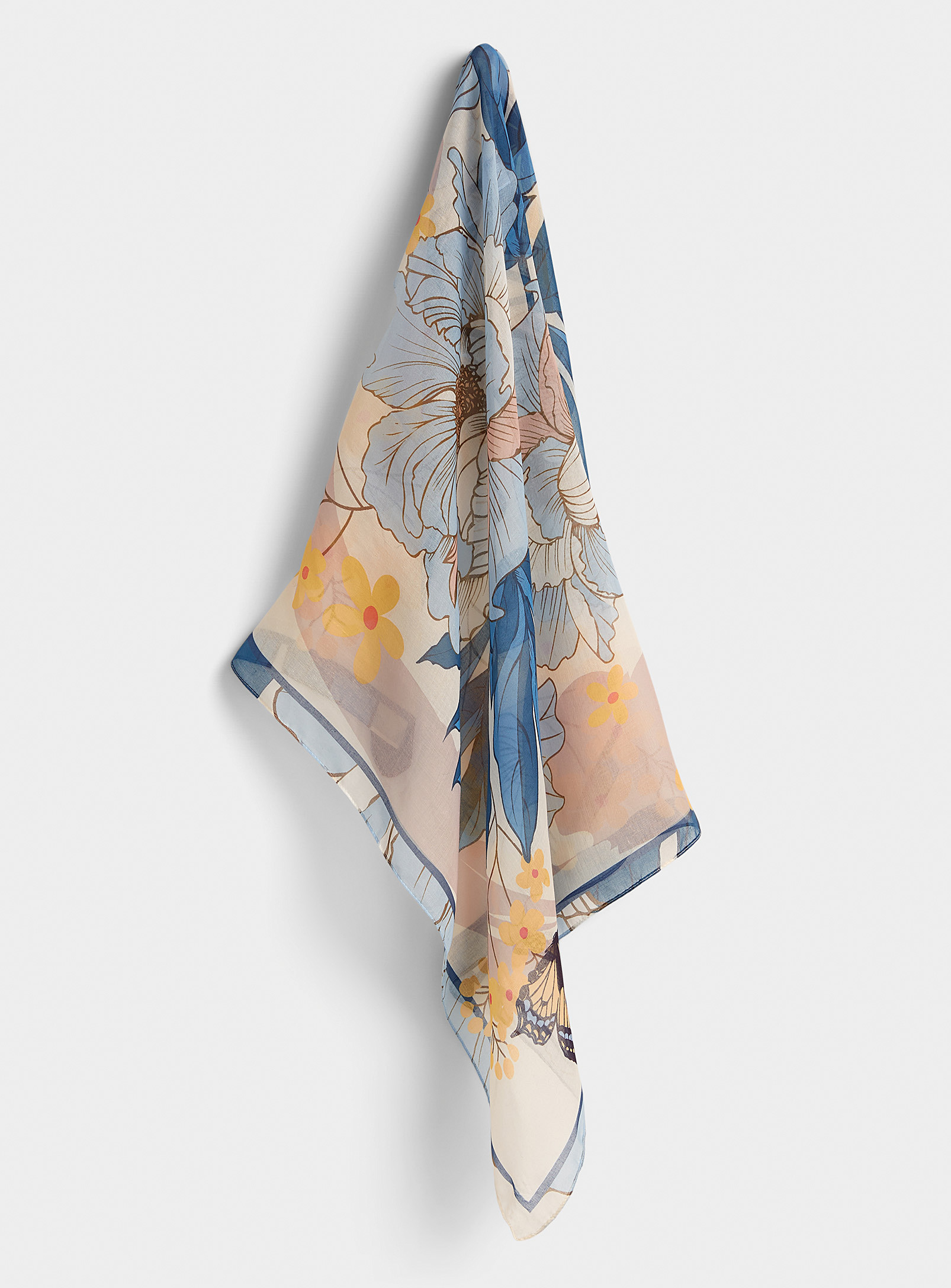 Simons - Women's Blue blossom lightweight scarf