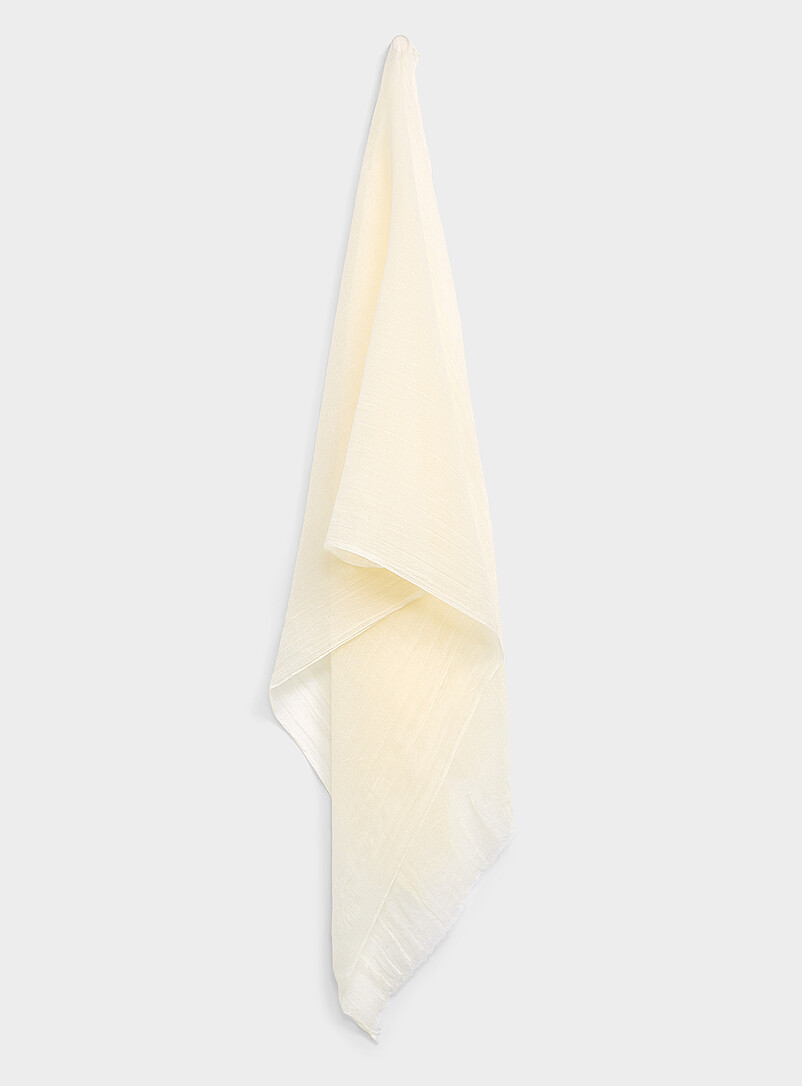 Frayed-Edging Linen-Like Lightweight Scarf