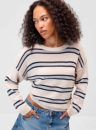 Boxy pastel striped sweater