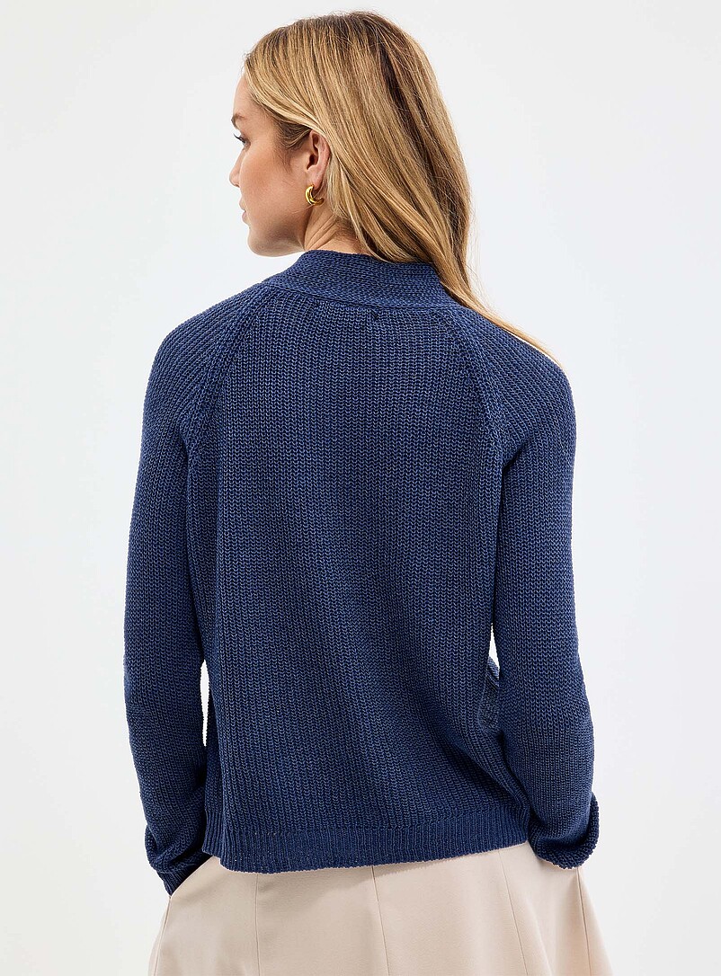 Contemporaine: Le chandail col lavalli&egrave;re pur coton <b>Collection exclusive d'Italie</b> Sable pour femme