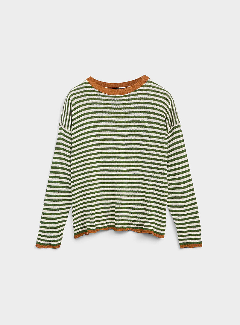 Rolled edges striped sweater product image (primary)