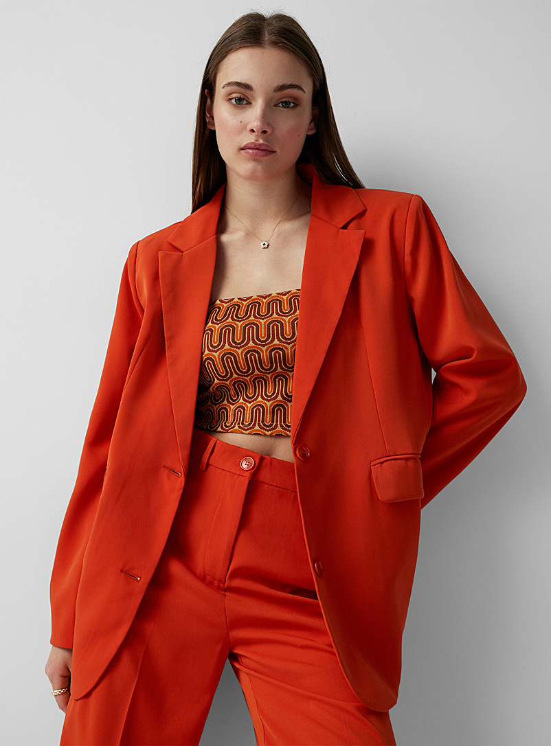 Motel Orange Oversized shoulder pad blazer for women