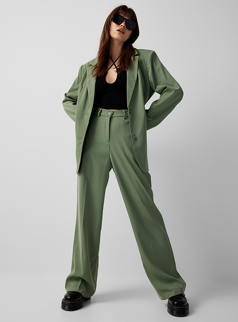 Motel Kelly Green Colourful wide-leg pant for women