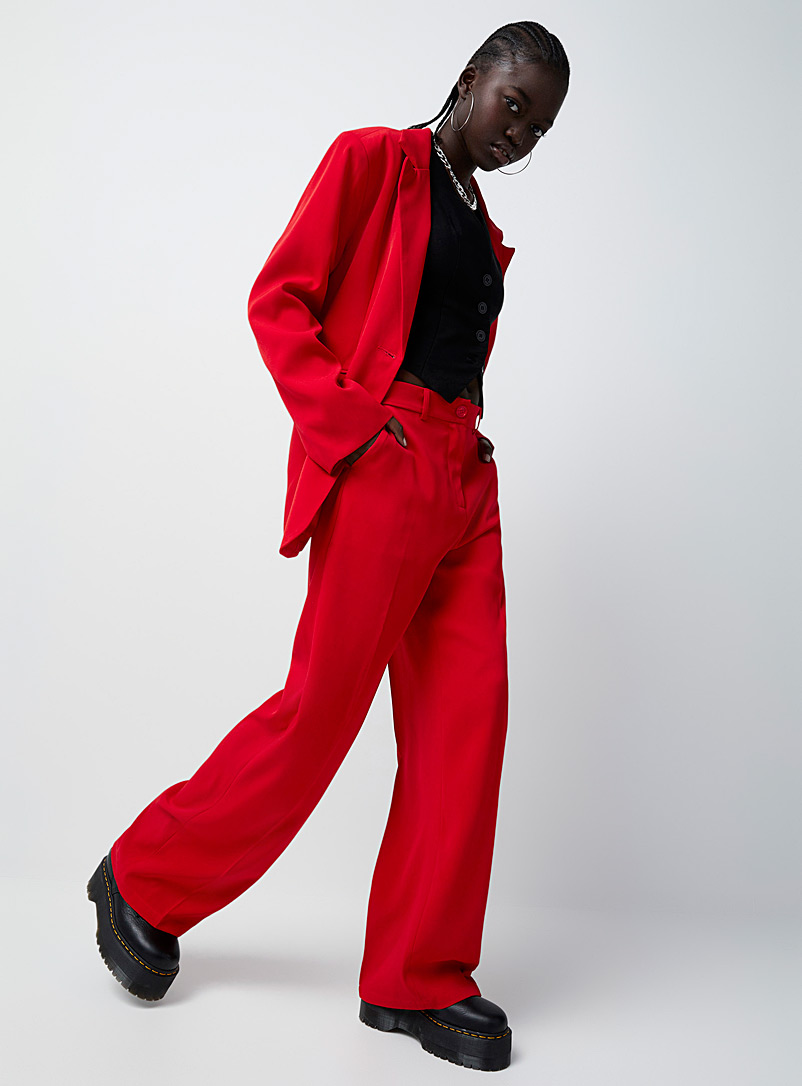 Motel: Le pantalon jambe large coloré Rouge pour femme