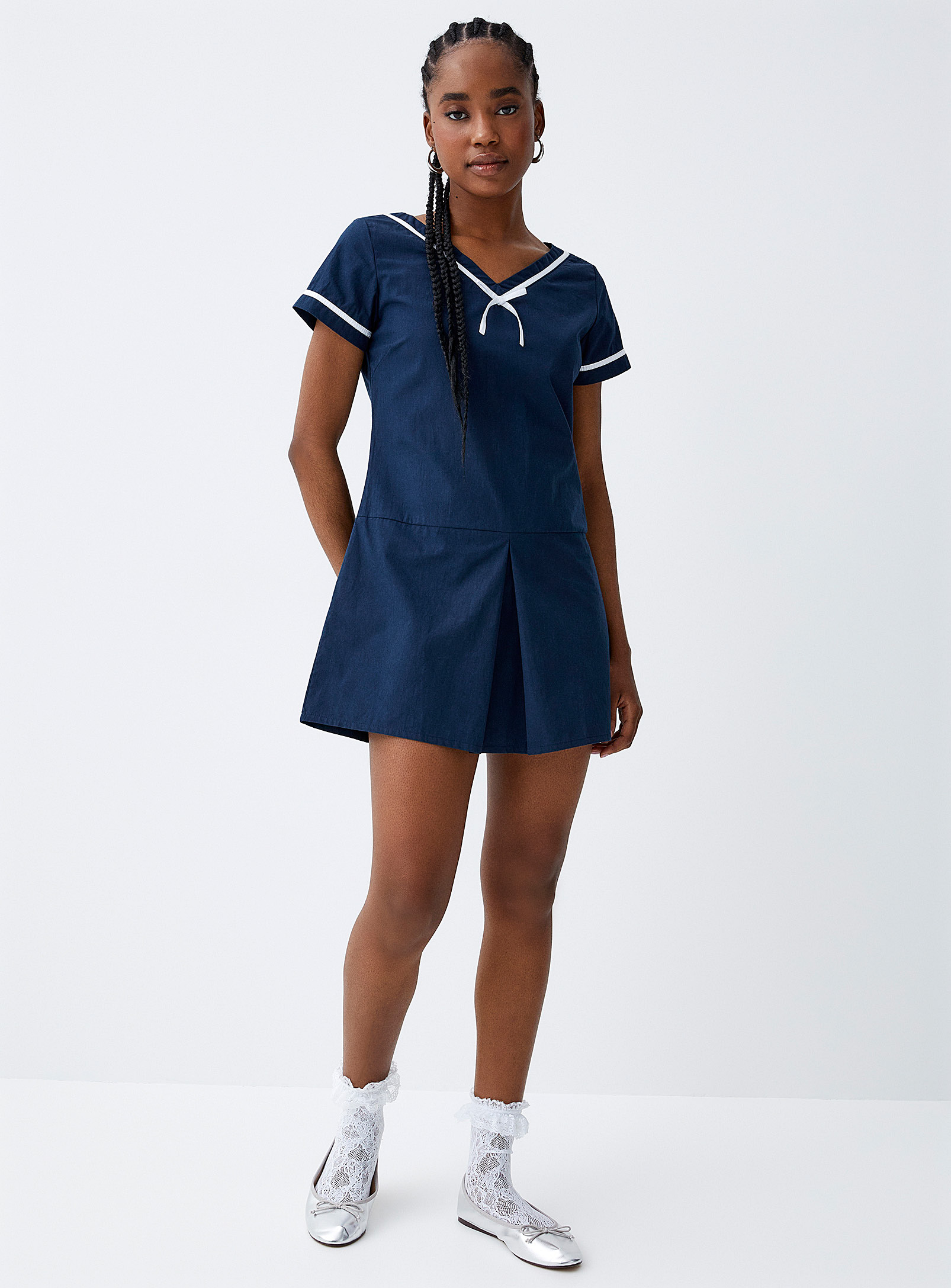 Motel - Women's Bow piped sailor dress
