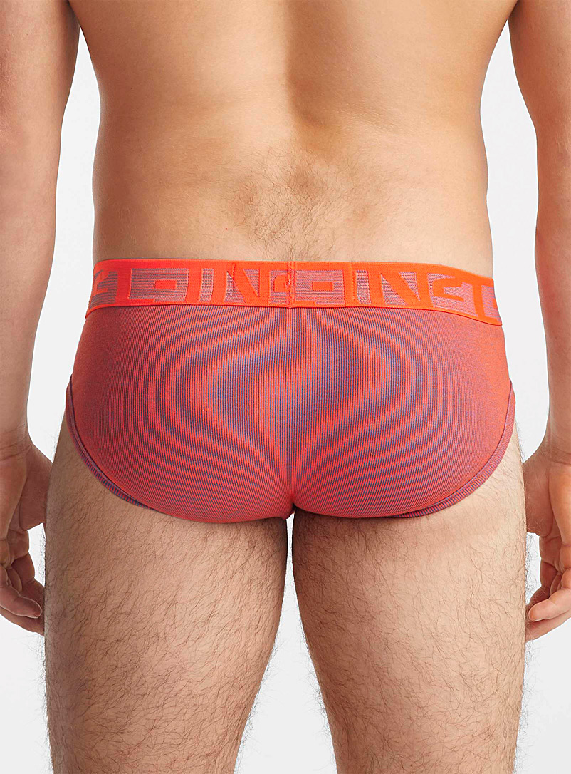 C-in2 Patterned Red Two-tone Undertone brief for men