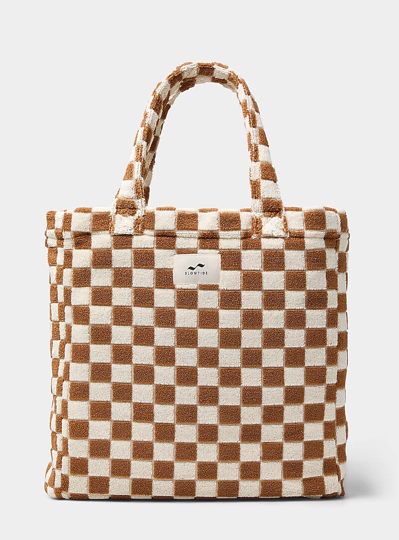 Printed terrycloth tote product image (primary)