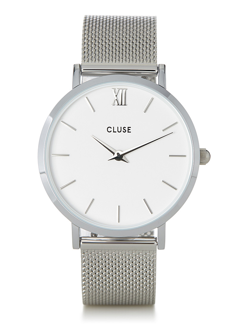 Cluse Silver Minuit metallic watch for women