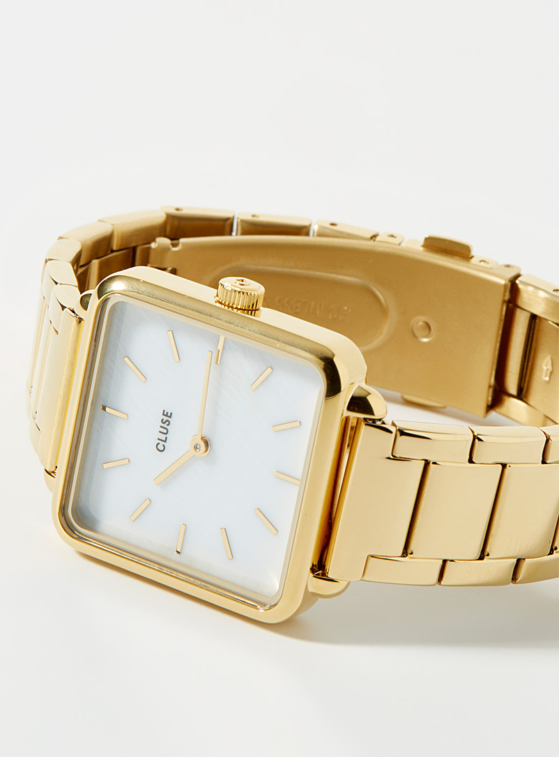 Cluse: La montre Tétragone dorée Assorti pour femme