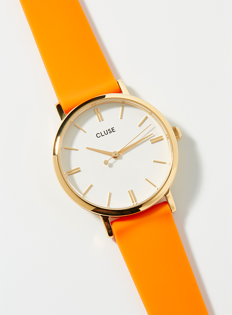 Cluse: La montre Pavane Petite silicone orange Orange pour femme