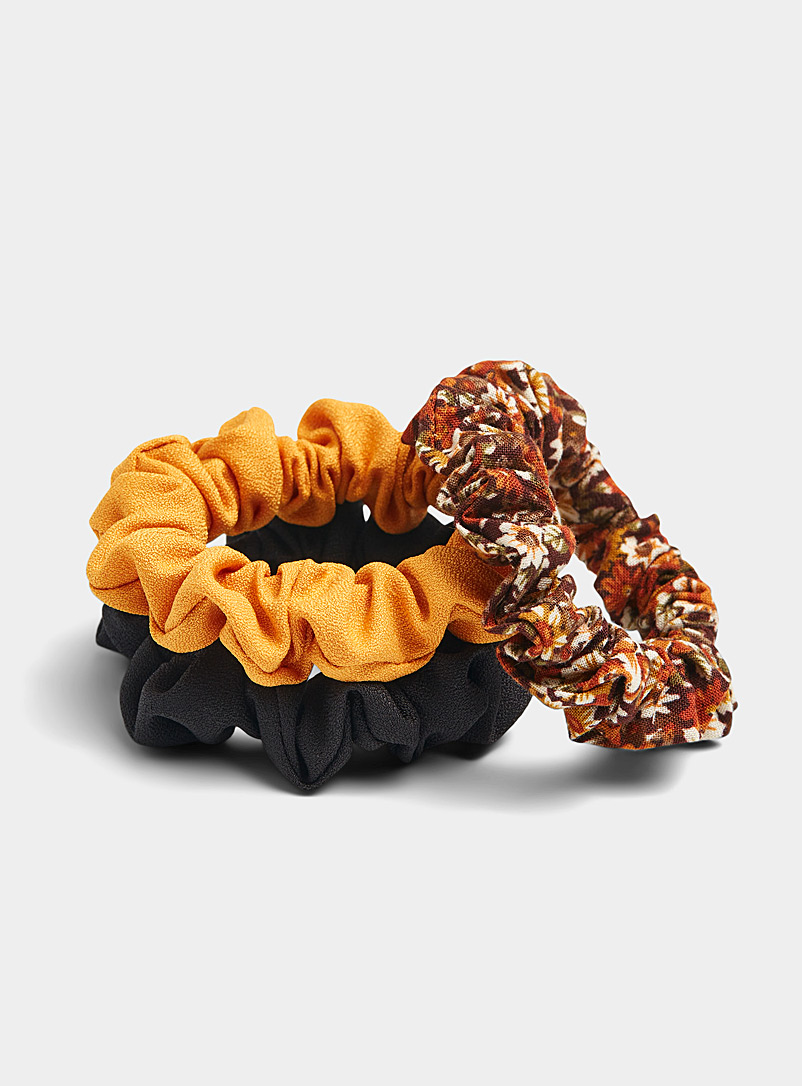Simons Assorted Small fall scrunchies Set of 3 for women