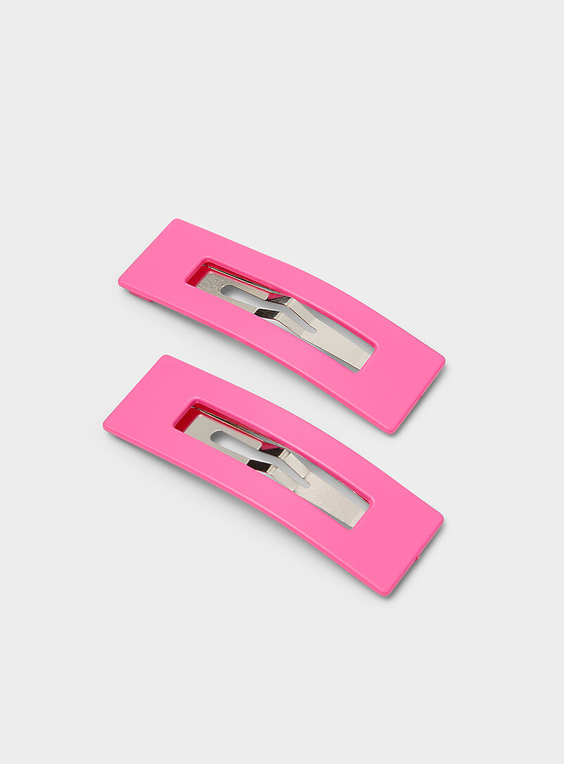 Matte Rectangular Barrettes Set Of 2