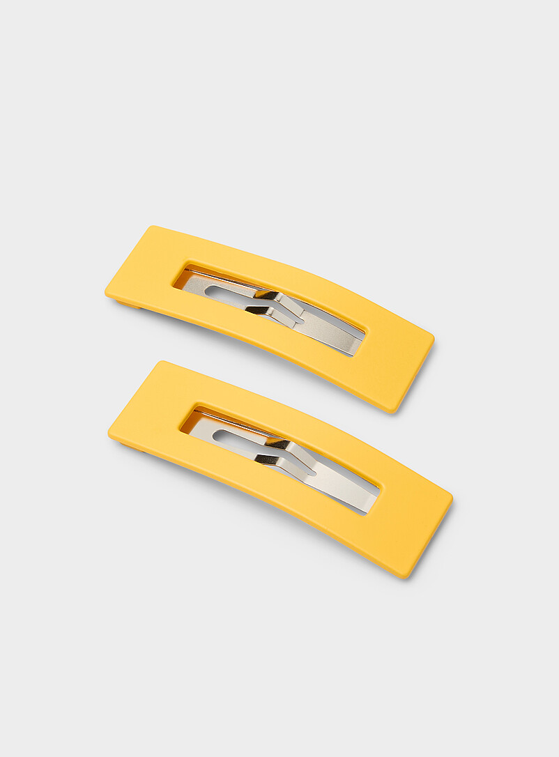Matte Rectangular Barrettes Set Of 2