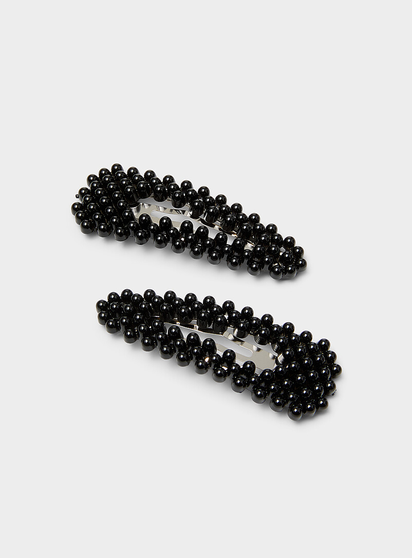 Embossed Bead Barrettes Set Of 2
