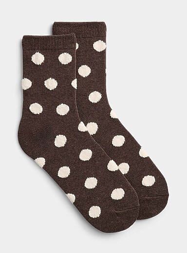 La chaussette larges pois pelucheux