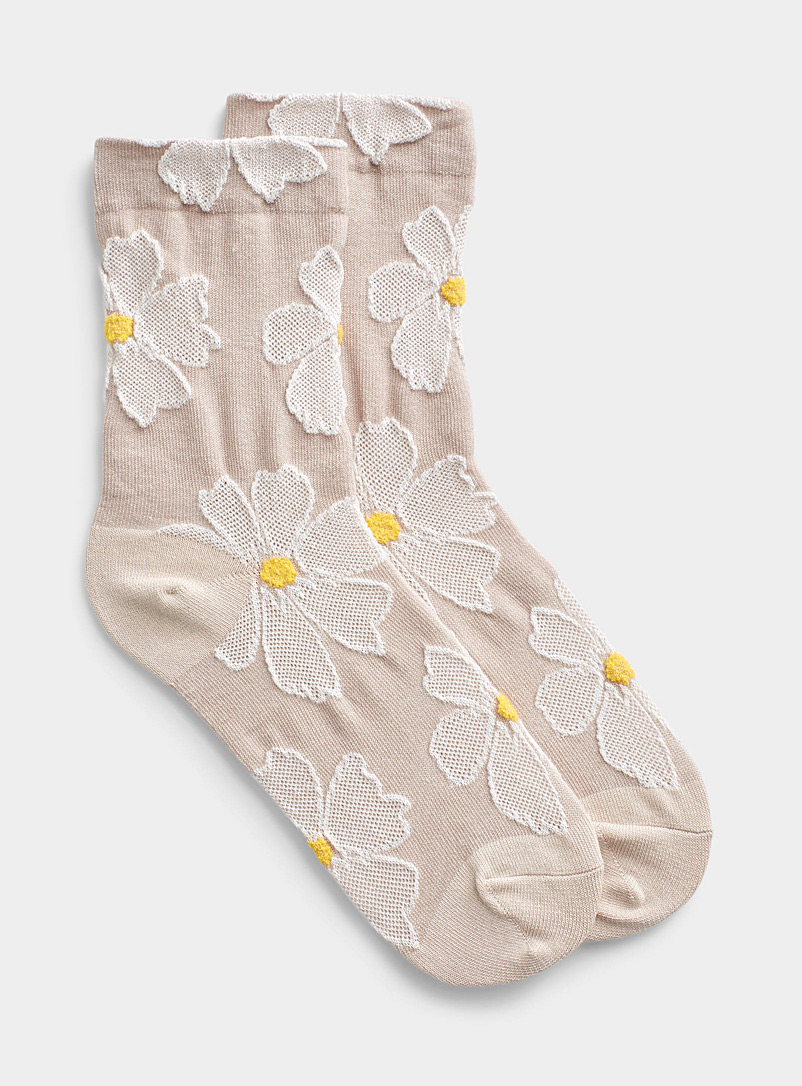 Simons Sand Large daisy sock for women