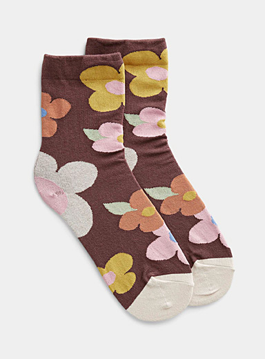 Colourful oversized flower sock | Simons | Shop Women's Socks Online ...