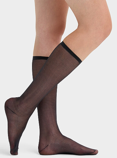 Sheer solid knee-highs
