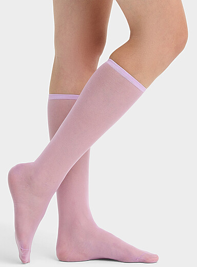 Sheer solid knee-highs