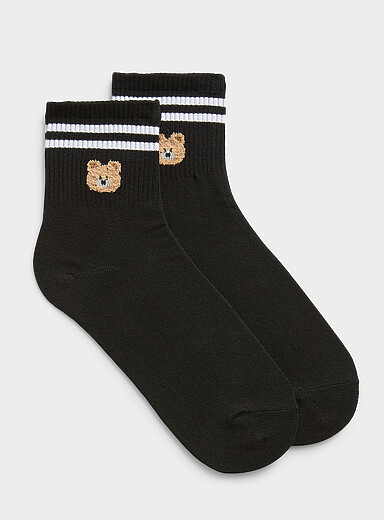 La chaussette cheville rayures et animal
