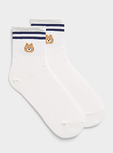 La chaussette cheville rayures et animal
