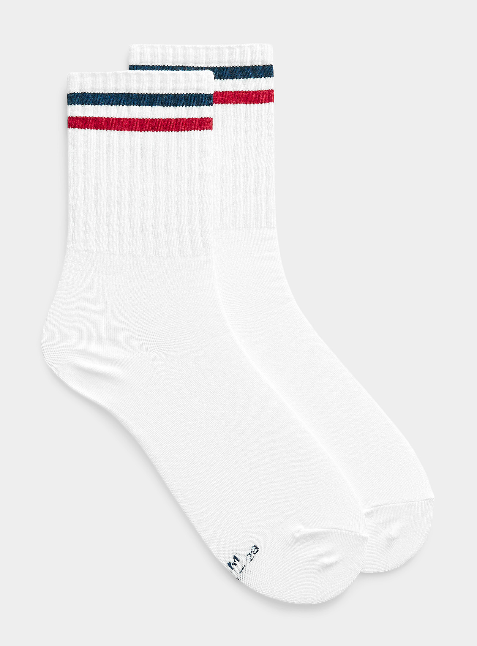 Le 31 Sporty Trim Sock In White
