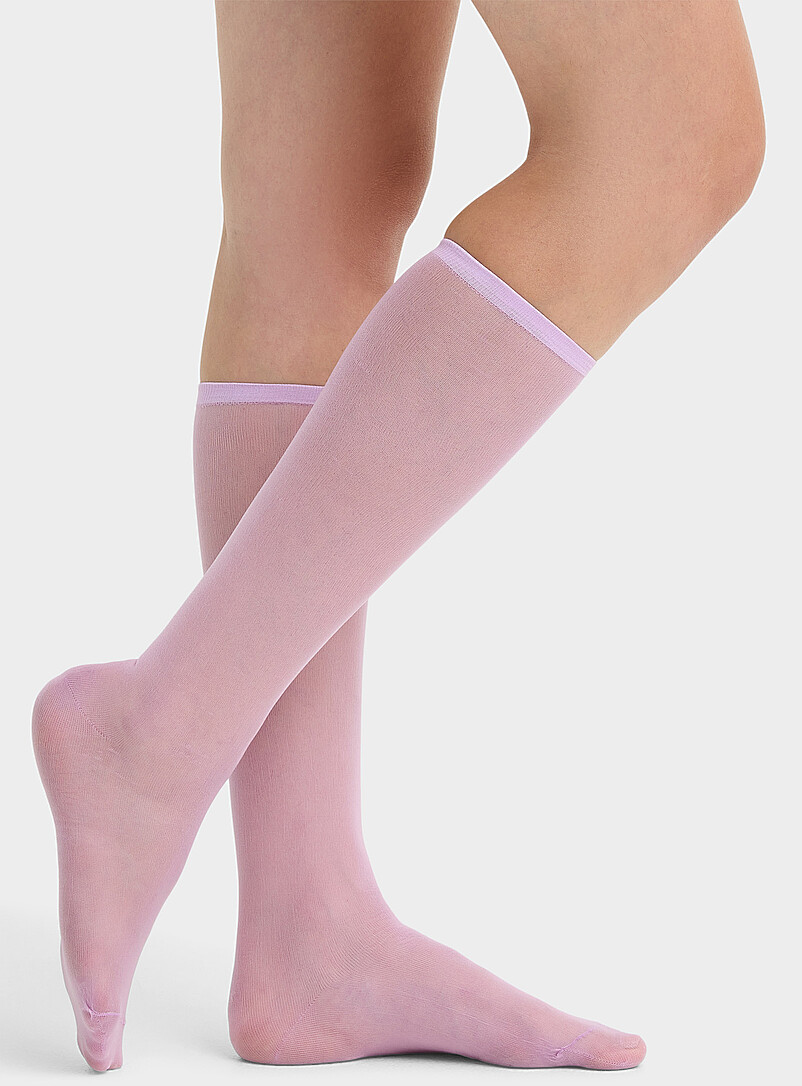 Sheer Solid Knee-Highs