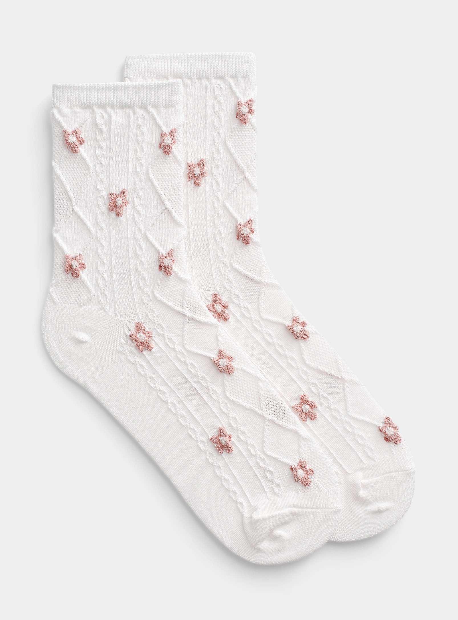 Simons - Women's Daisy and diamond ankle sock