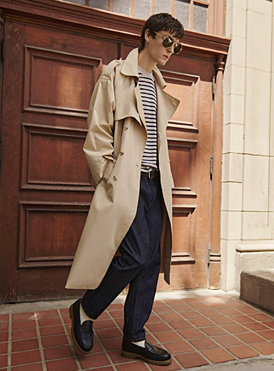 NOWANDTOMORROW Synthetic M Flap Oversized Mac Coat in Brown for Men Mens Clothing Coats Long coats and winter coats 