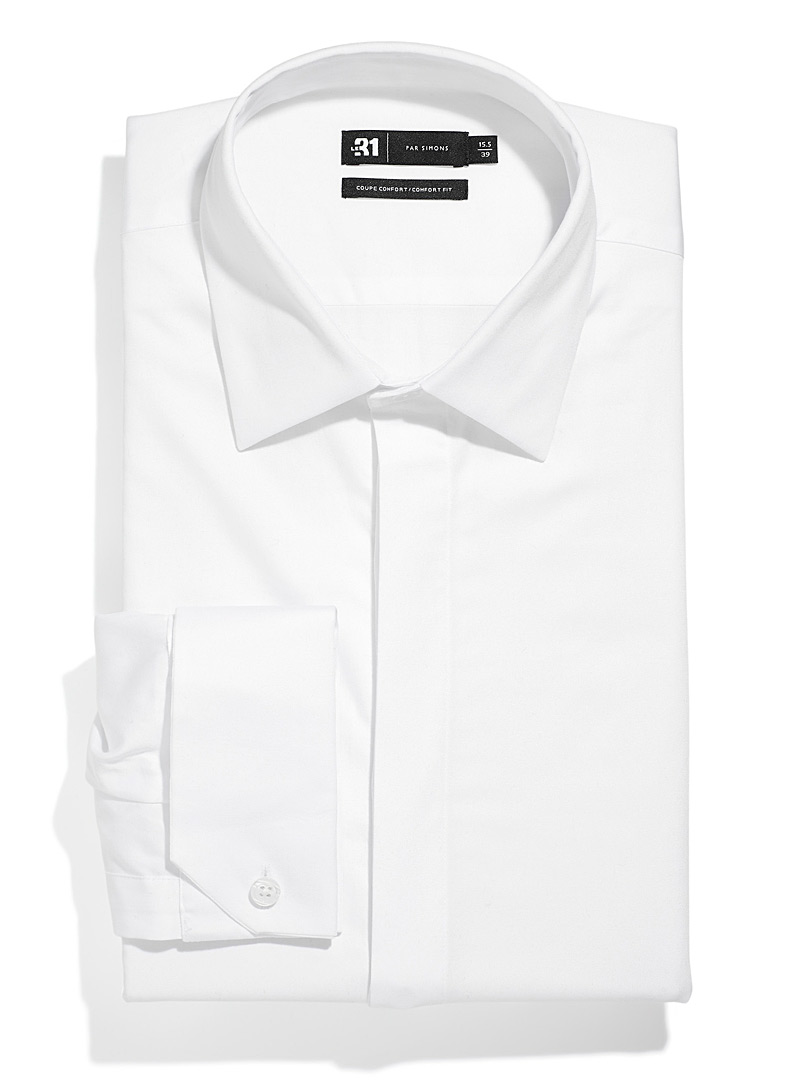 Le 31: La chemise blanche poignets français Coupe confort Blanc pour homme
