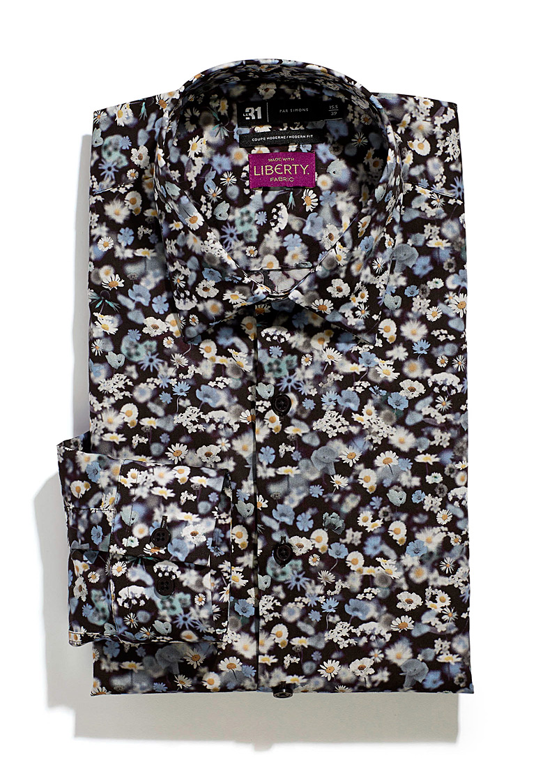 Le 31 Assorted Wild daisy shirt Made with Liberty Fabric Modern fit for men