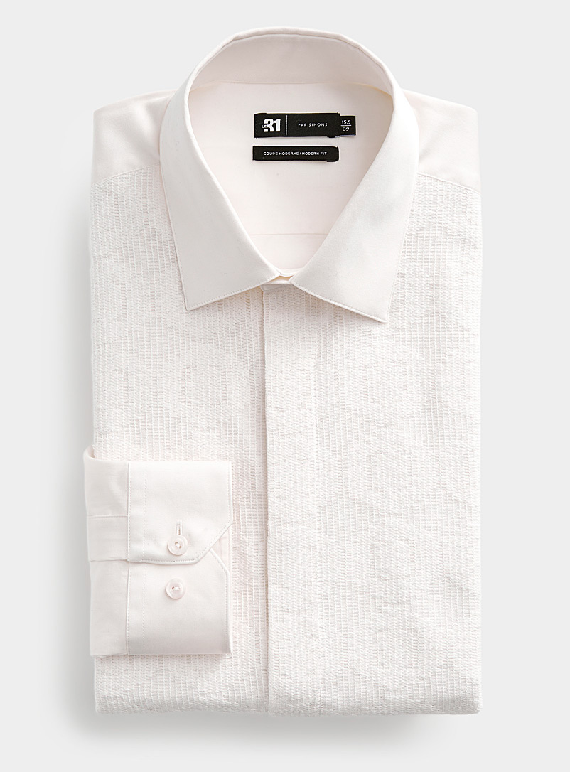 Le 31 Sand Lace shirt Modern fit for men